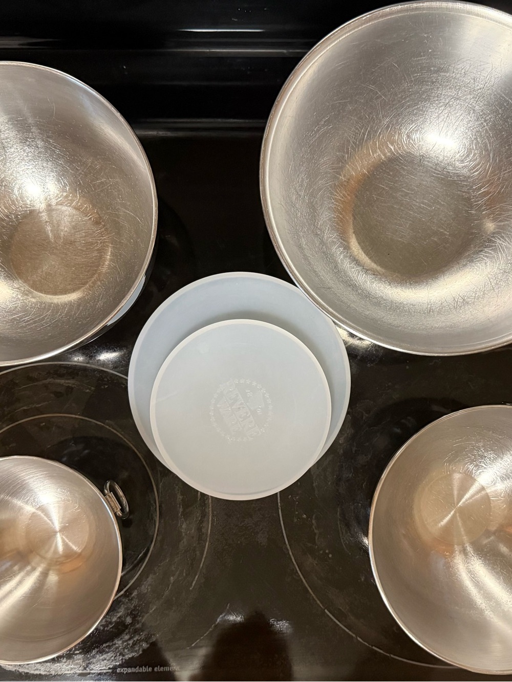 Revere Ware stainless steel bowls and lids